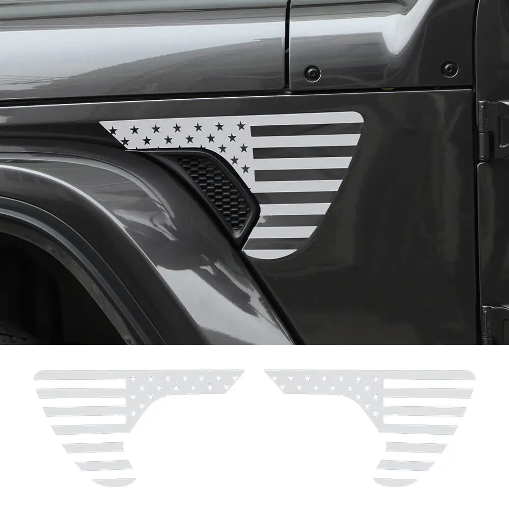For 2018+ Jeep Wrangler JL & Gladiator JT American Flag Fender Vent Decal Stickers Trim - Image 15