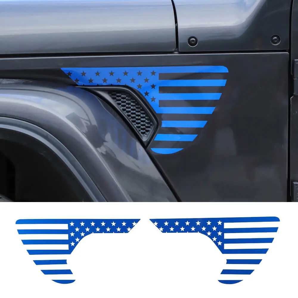 For 2018+ Jeep Wrangler JL & Gladiator JT American Flag Fender Vent Decal Stickers Trim - Image 16