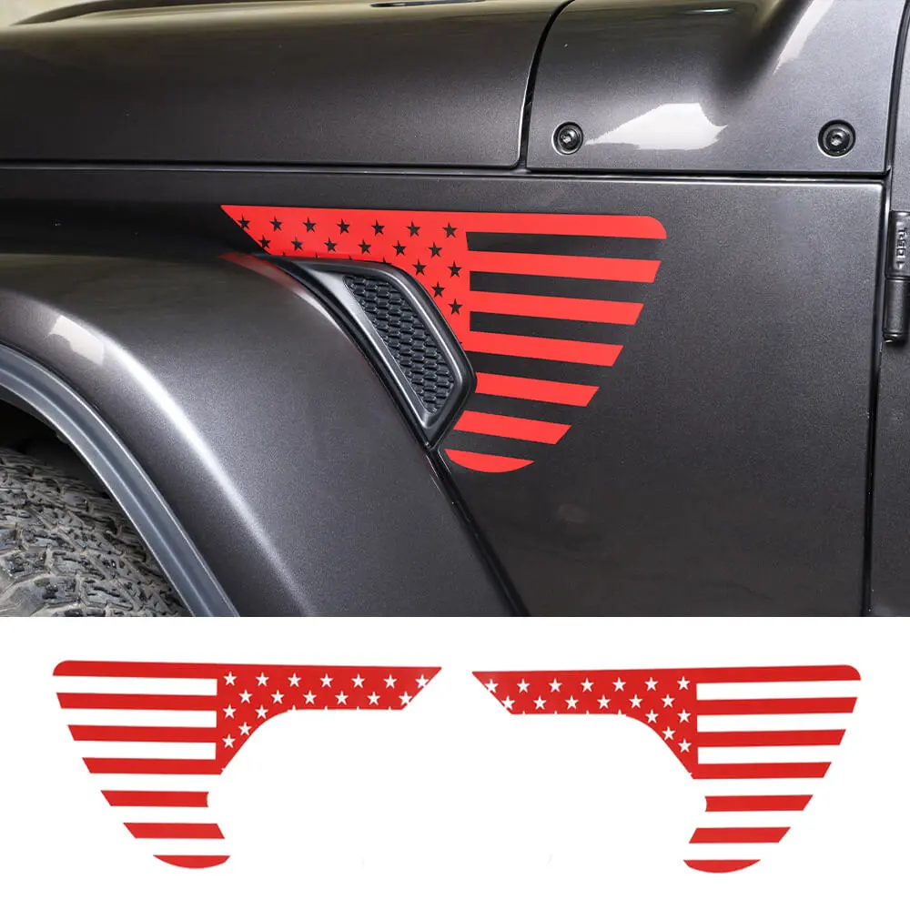 For 2018+ Jeep Wrangler JL & Gladiator JT American Flag Fender Vent Decal Stickers Trim - Image 17