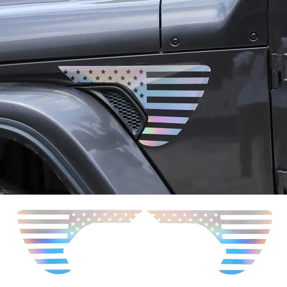 For 2018+ Jeep Wrangler JL & Gladiator JT American Flag Fender Vent Decal Stickers Trim - Image 18