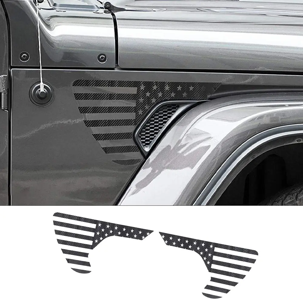 For 2018+ Jeep Wrangler JL & Gladiator JT American Flag Fender Vent Decal Stickers Trim - Image 20