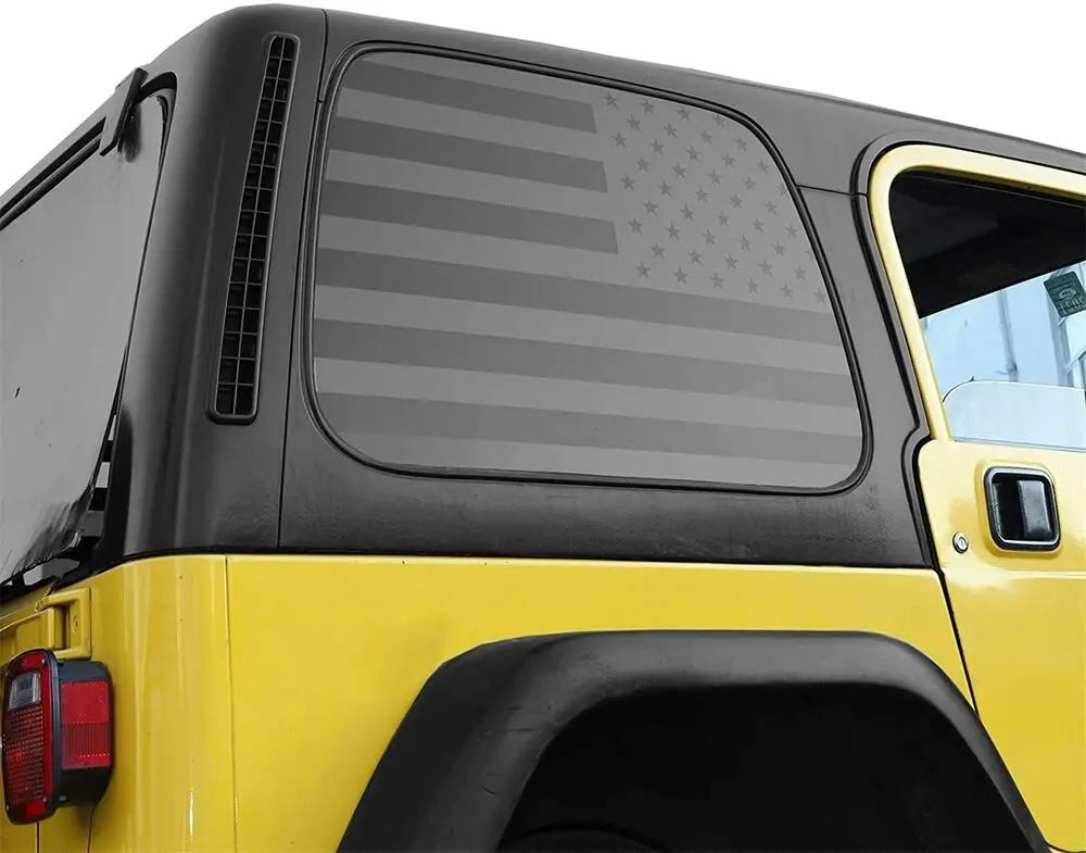 For 1997-2006 Jeep Wrangler TJ American Flag Rear Window Stickers Window Decals - Image 3