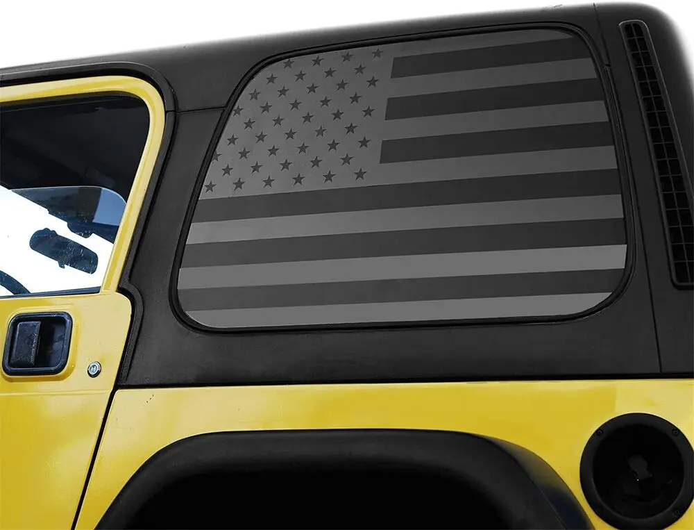 For 1997-2006 Jeep Wrangler TJ American Flag Rear Window Stickers Window Decals - Image 4