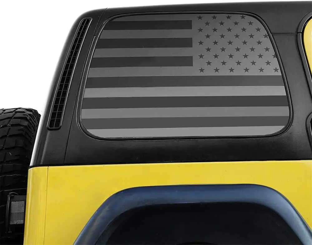 For 1997-2006 Jeep Wrangler TJ American Flag Rear Window Stickers Window Decals - Image 5