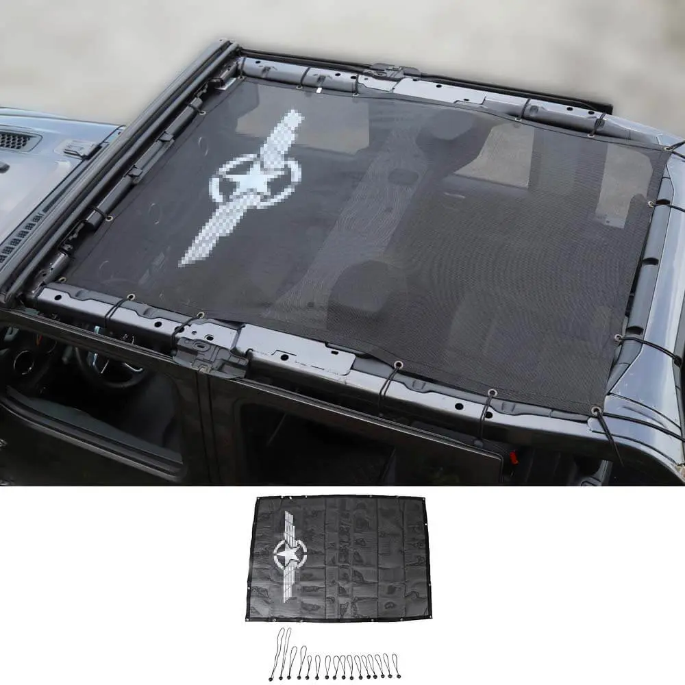 For 2018+ Jeep Wrangler JLU 4 Door Top Mesh Sunshade Cover UV Sun Protection - Image 16