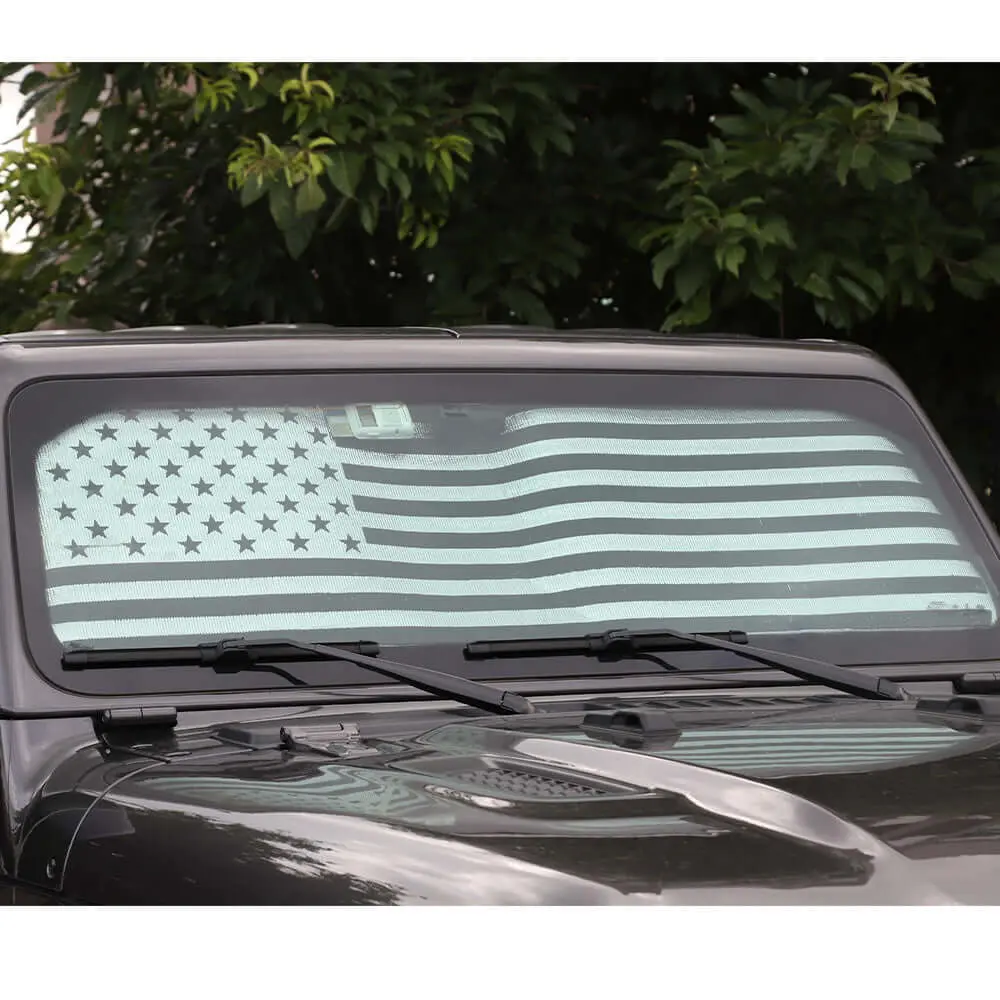 For 2018+ Jeep Wrangler JL JLU & Gladiator JT Front Window Windshield Sun Visor, Foldable Sunshade Visor - Image 3