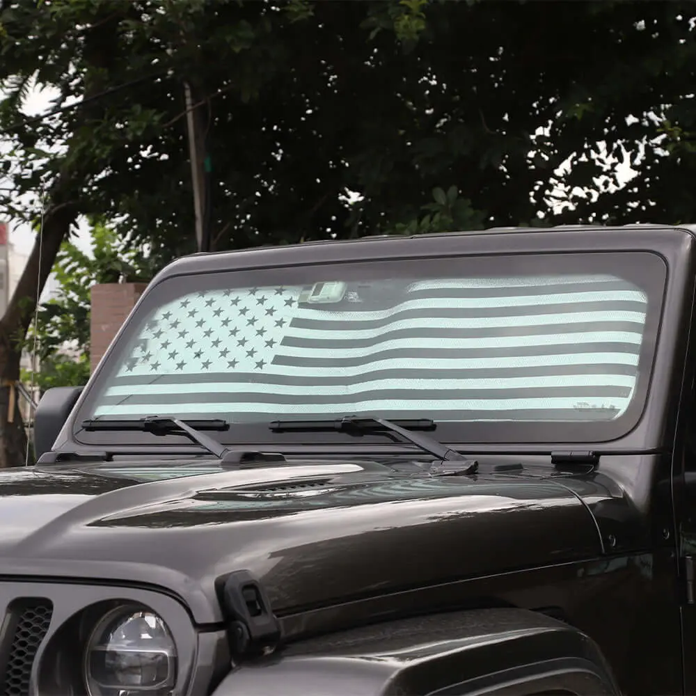 For 2018+ Jeep Wrangler JL JLU & Gladiator JT Front Window Windshield Sun Visor, Foldable Sunshade Visor - Image 4