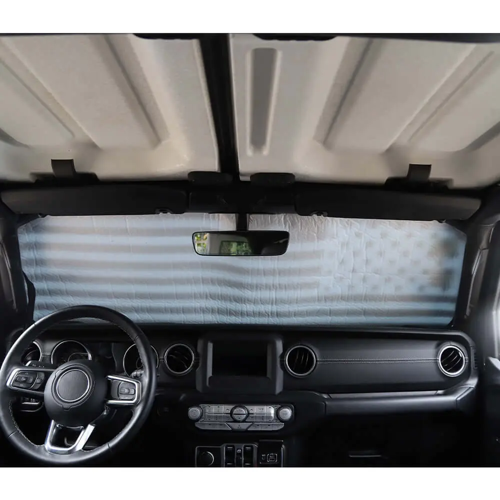 For 2018+ Jeep Wrangler JL JLU & Gladiator JT Front Window Windshield Sun Visor, Foldable Sunshade Visor - Image 5