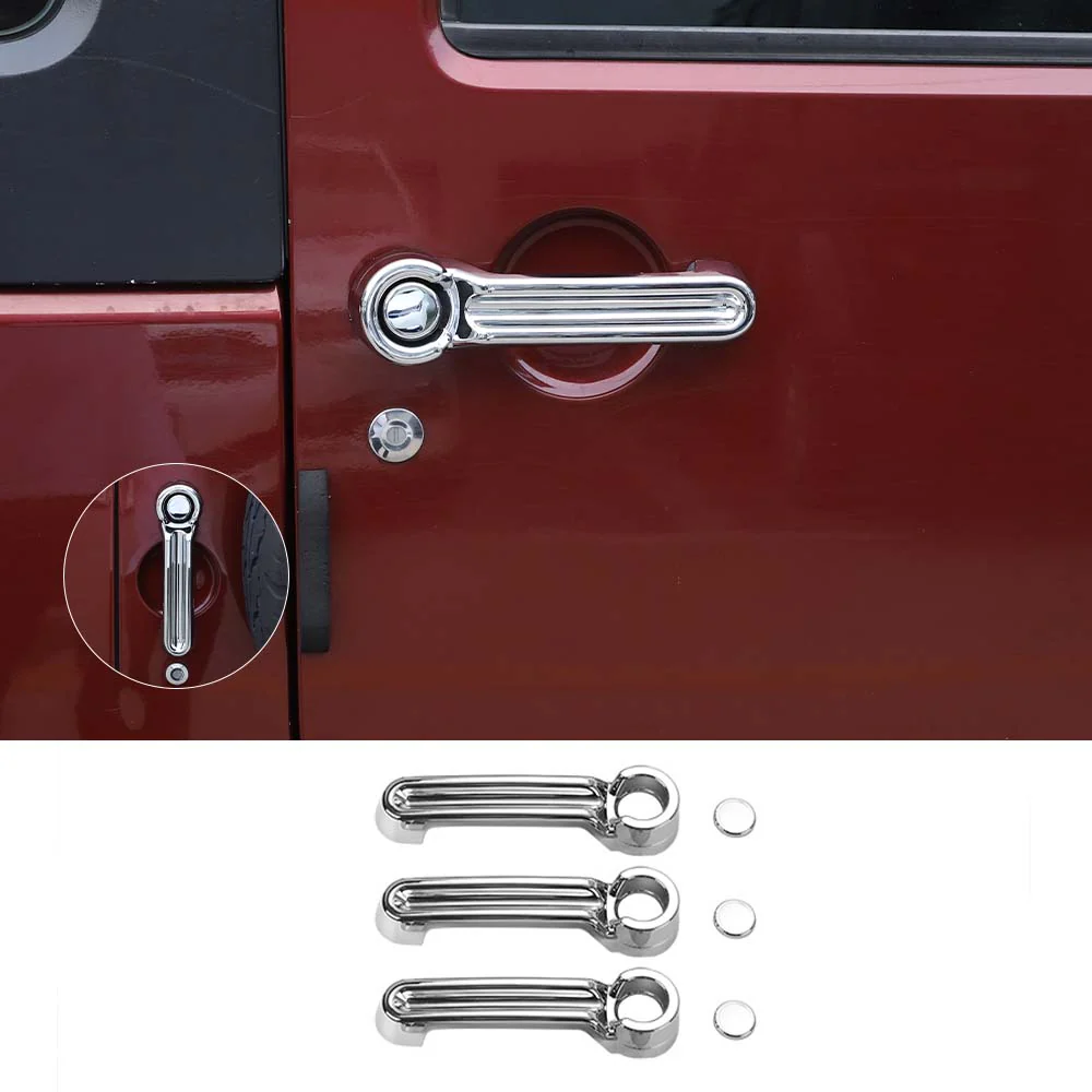 For 2007-2018 Jeep Wrangler JK 2 Doors Exterior Door Handle & Tailgate Cover Trim - Image 11