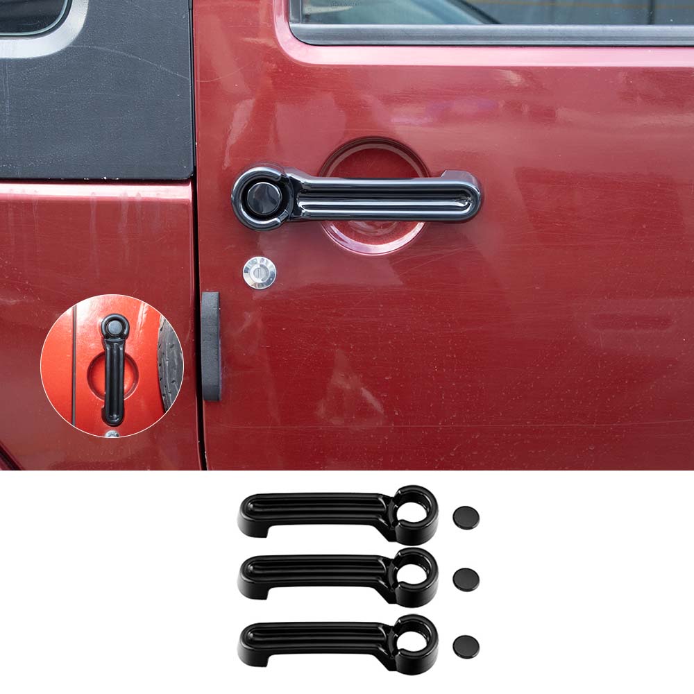 For 2007-2018 Jeep Wrangler JK 2 Doors Exterior Door Handle & Tailgate Cover Trim - Image 15