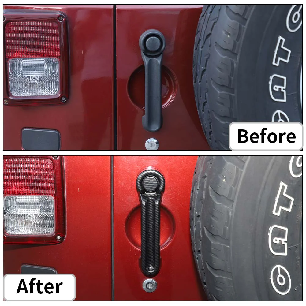 For 2007-2018 Jeep Wrangler JK 2 Doors Exterior Door Handle & Tailgate Cover Trim - Image 2
