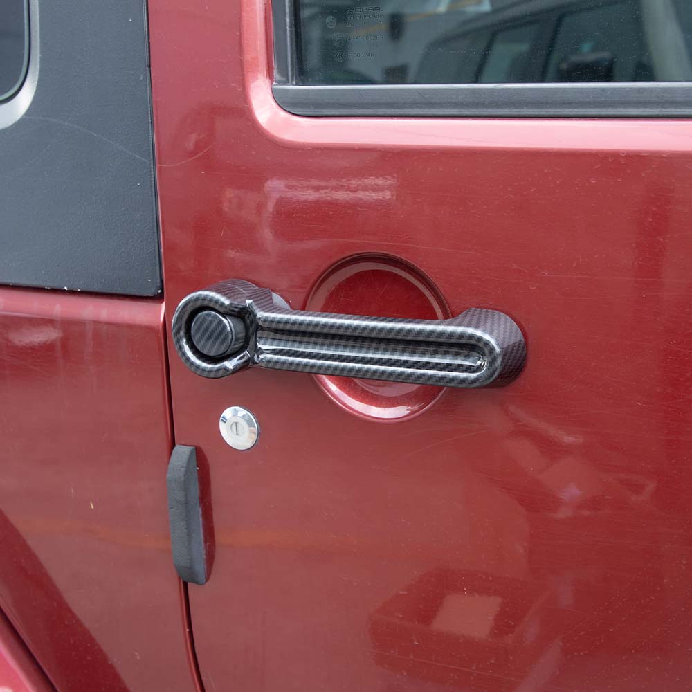 For 2007-2018 Jeep Wrangler JK 2 Doors Exterior Door Handle & Tailgate Cover Trim - Image 4