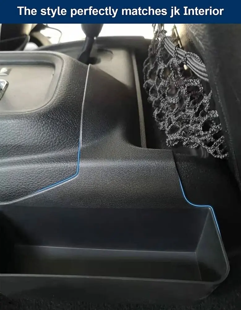 For 2011-2018 Jeep Wrangler JK Center Console Gear Shift Side Storage Box Black-Not Fit Manual Transmission - Image 3