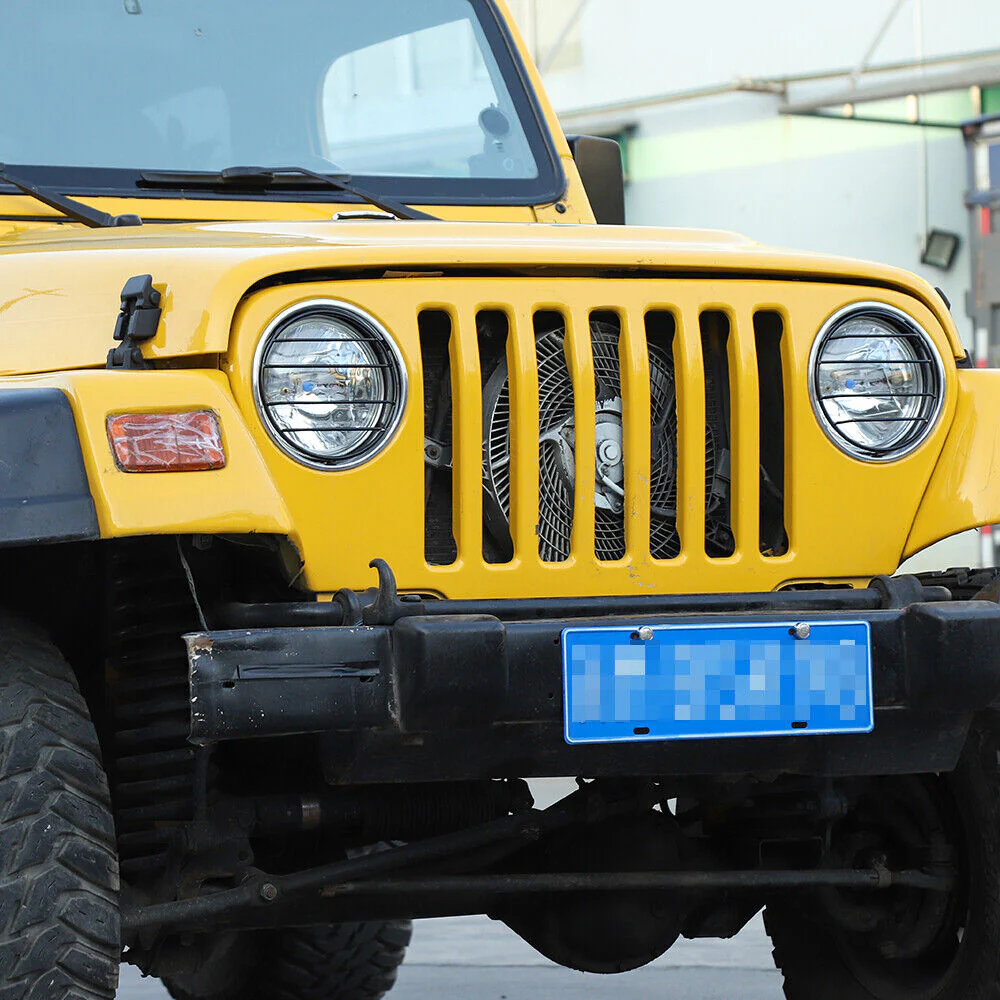 For 1997-06 Jeep Wrangler TJ Headlight Front Lights Protector Guard Black - Image 4