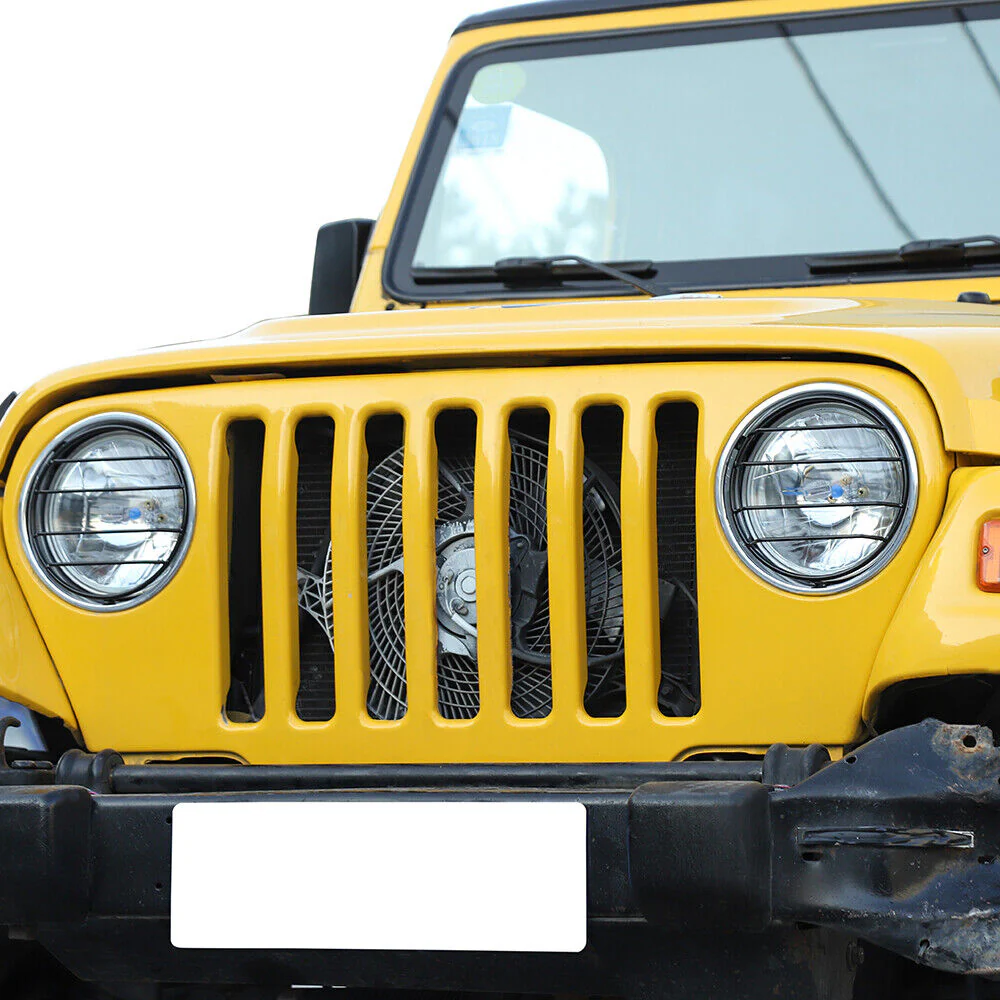 For 1997-06 Jeep Wrangler TJ Headlight Front Lights Protector Guard Black - Image 5