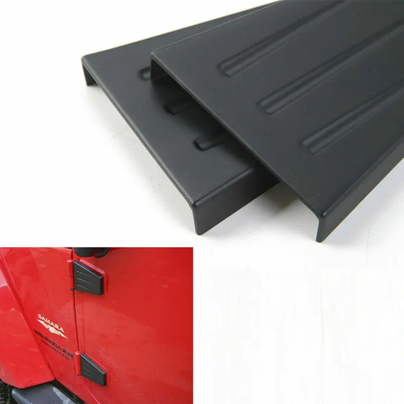 For 2007-2018 Jeep Wrangler JK Hood & Door Hinge Cover Trim Upgrade ABS Black - Image 4