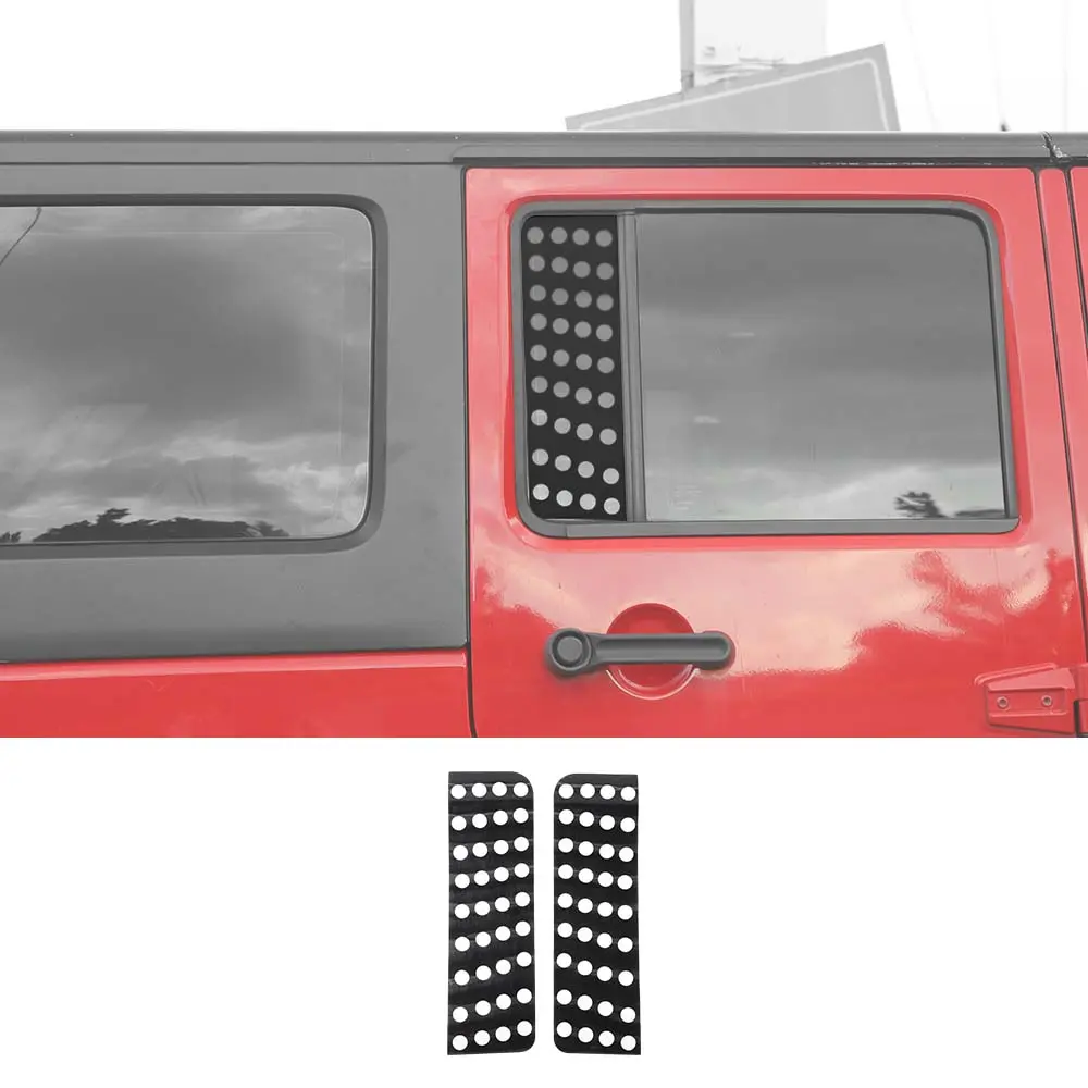 For 2007-2018 Jeep Wrangler JK JKU Black Rear Door Window Glass Sticker Trim - Image 11