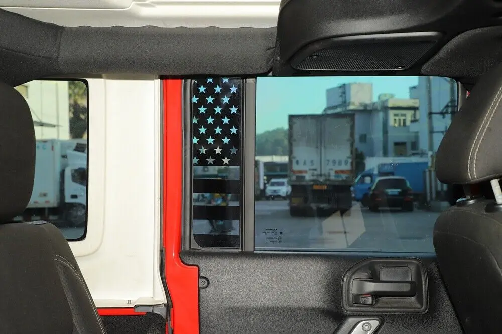 For 2007-2018 Jeep Wrangler JK JKU Black Rear Door Window Glass Sticker Trim - Image 6