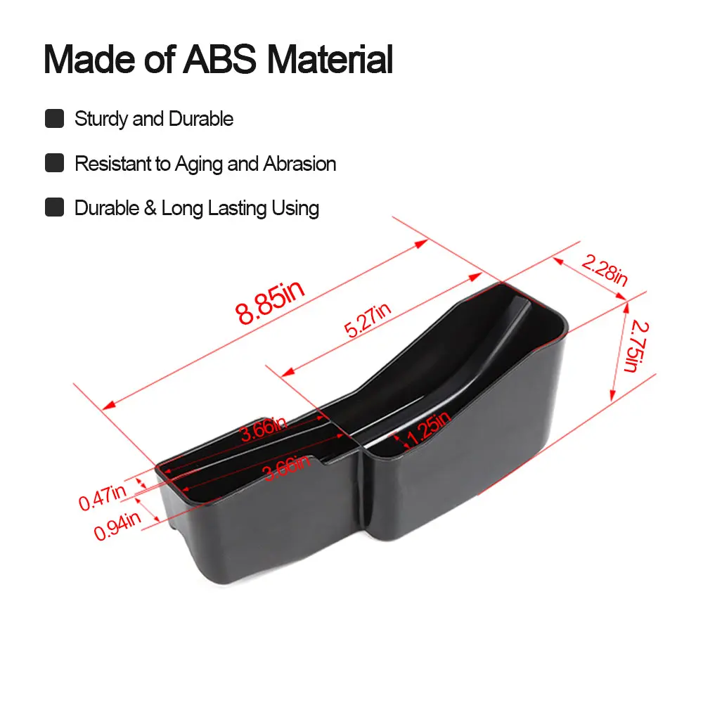 For 2014+ Jeep Cherokee Storage Box Center Console Gear Shift Side Organizer Phone Storage Compartment - Image 7