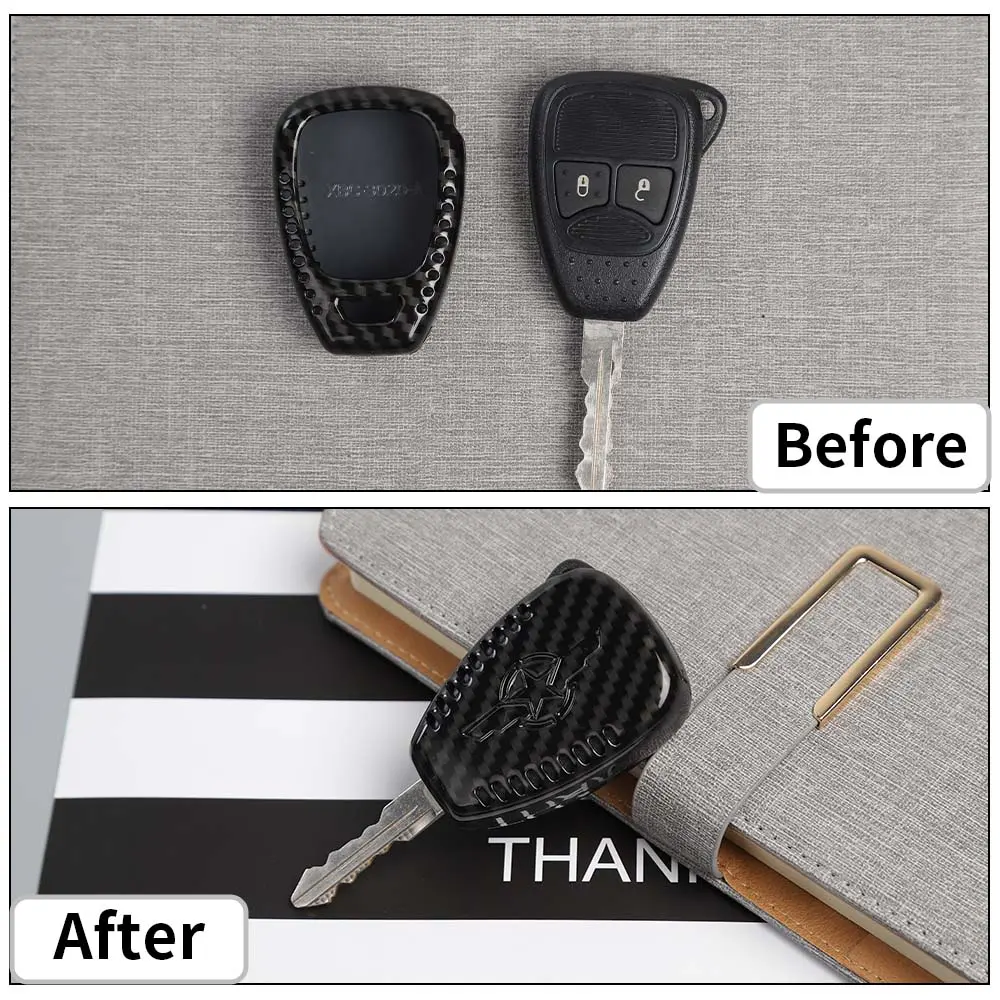 For Jeep Wrangler JK JKU 2007-18 / Compass 2008-16 / Patriot 2011-16 Car Key Fob Cover Case - Image 2