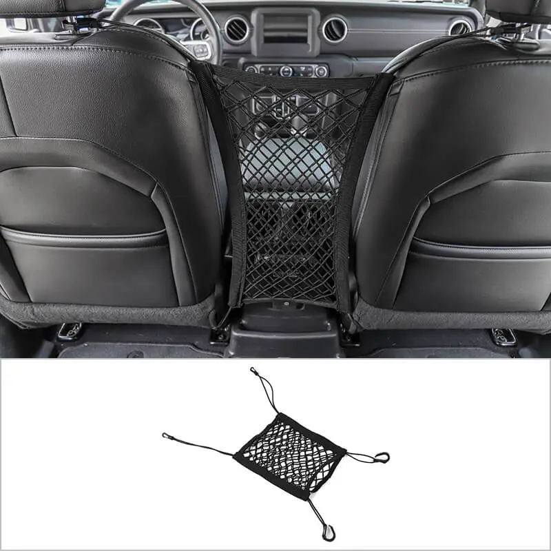 Universal Car Seat Storage Mesh Organizer Cargo Net Hook Pouch Holder for Purse Phone Bag