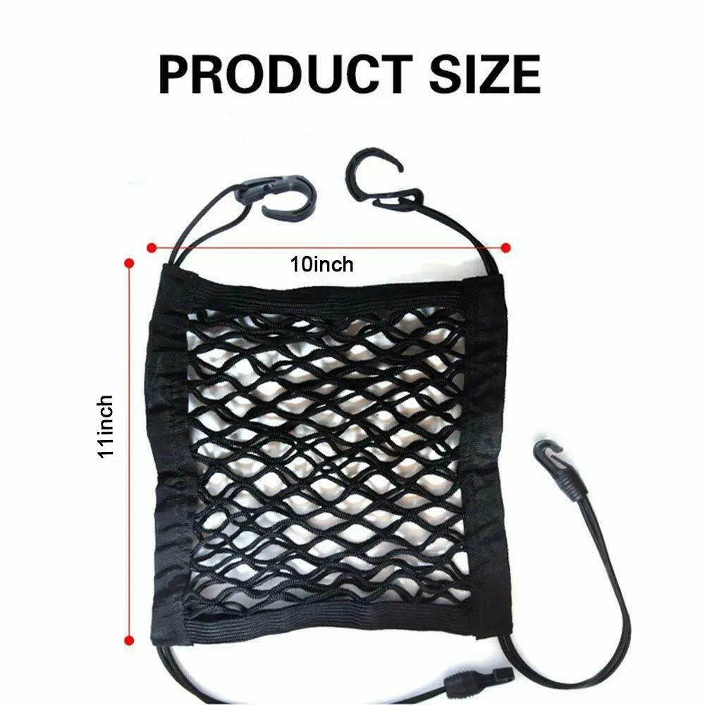 Universal Car Seat Storage Mesh Organizer Cargo Net Hook Pouch Holder for Purse Phone Bag - Image 4