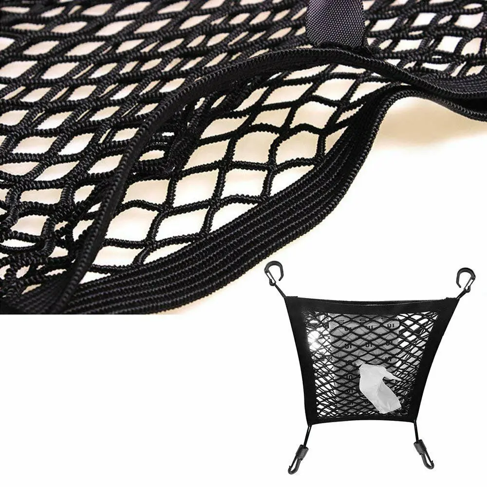 Universal Car Seat Storage Mesh Organizer Cargo Net Hook Pouch Holder for Purse Phone Bag - Image 7