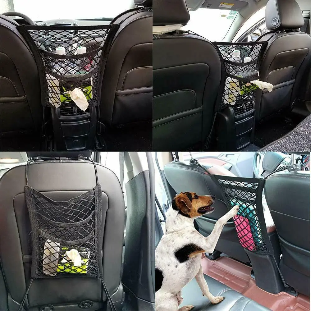 Universal Car Seat Storage Mesh Organizer Cargo Net Hook Pouch Holder for Purse Phone Bag - Image 8