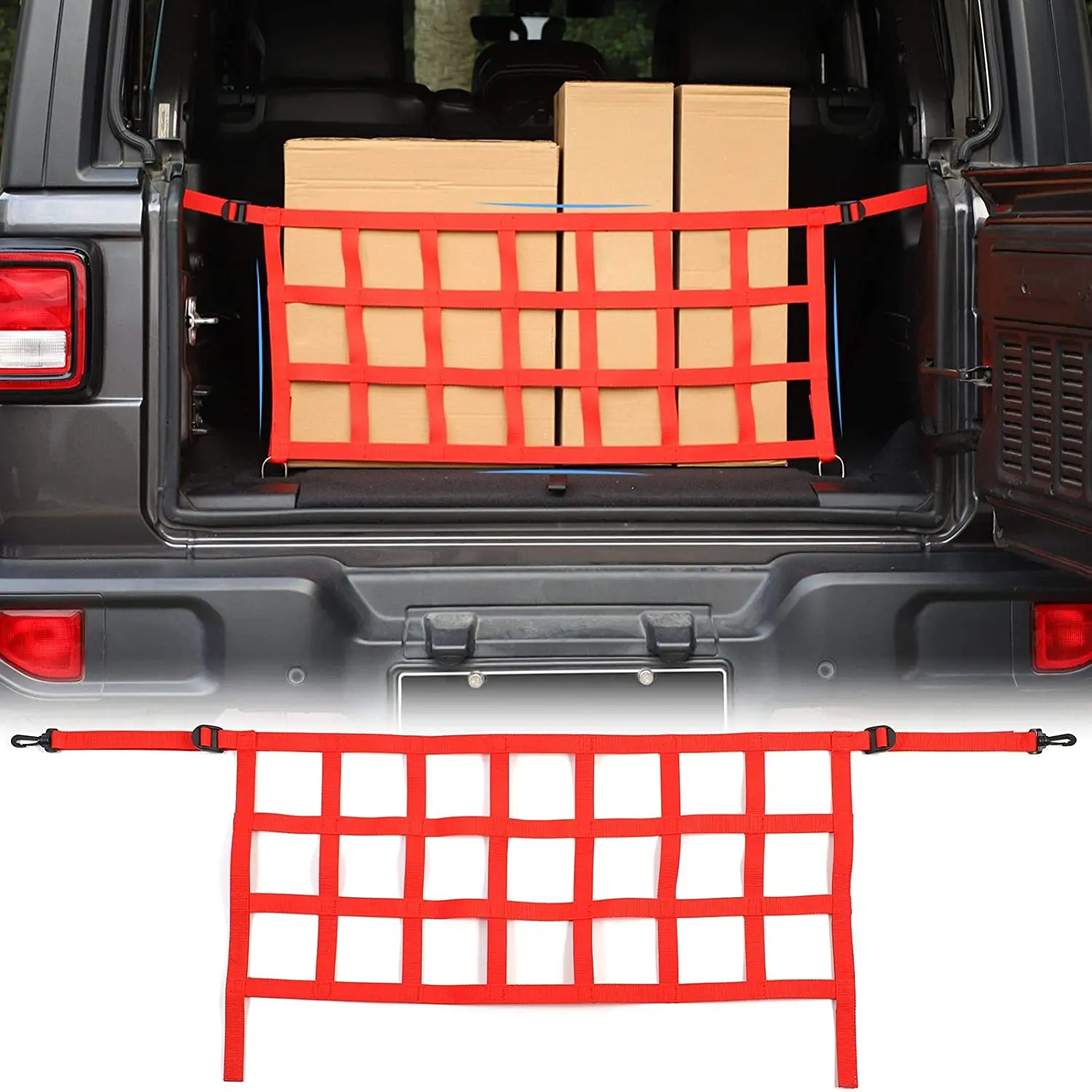 For 2018+ Jeep Wrangler JL JLU Car Trunk Mesh Cargo Net