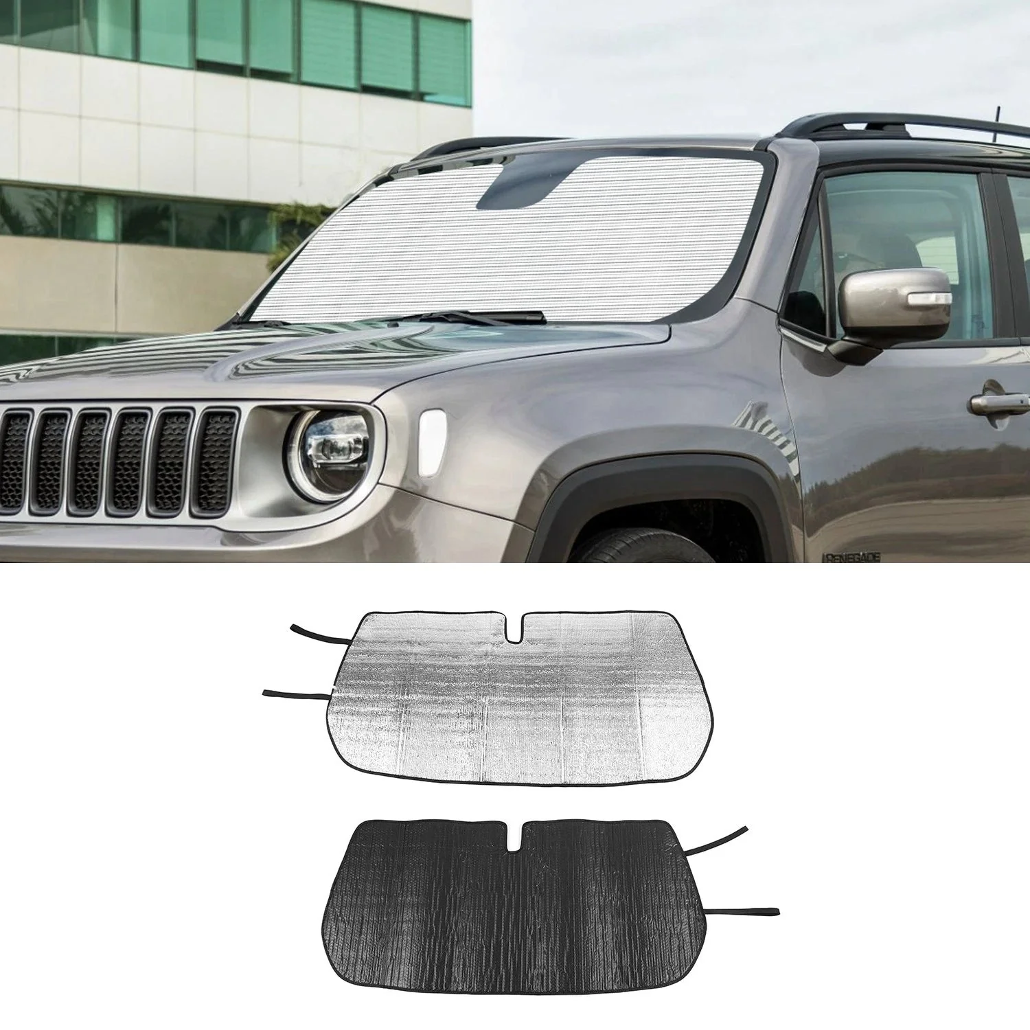 For 2015+ Jeep Renegade Front Windshield Sun Visor Foldable Sunshade - Image 10