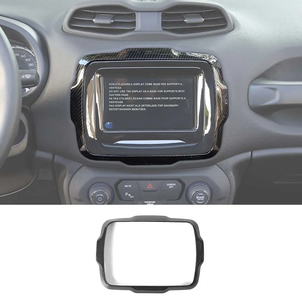 For 2018+ Jeep Renegade Center Console LED Screen Frame Decor Trim