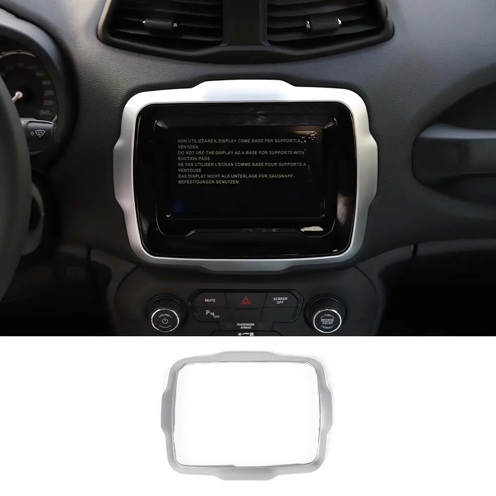 For 2018+ Jeep Renegade Center Console LED Screen Frame Decor Trim - Image 11