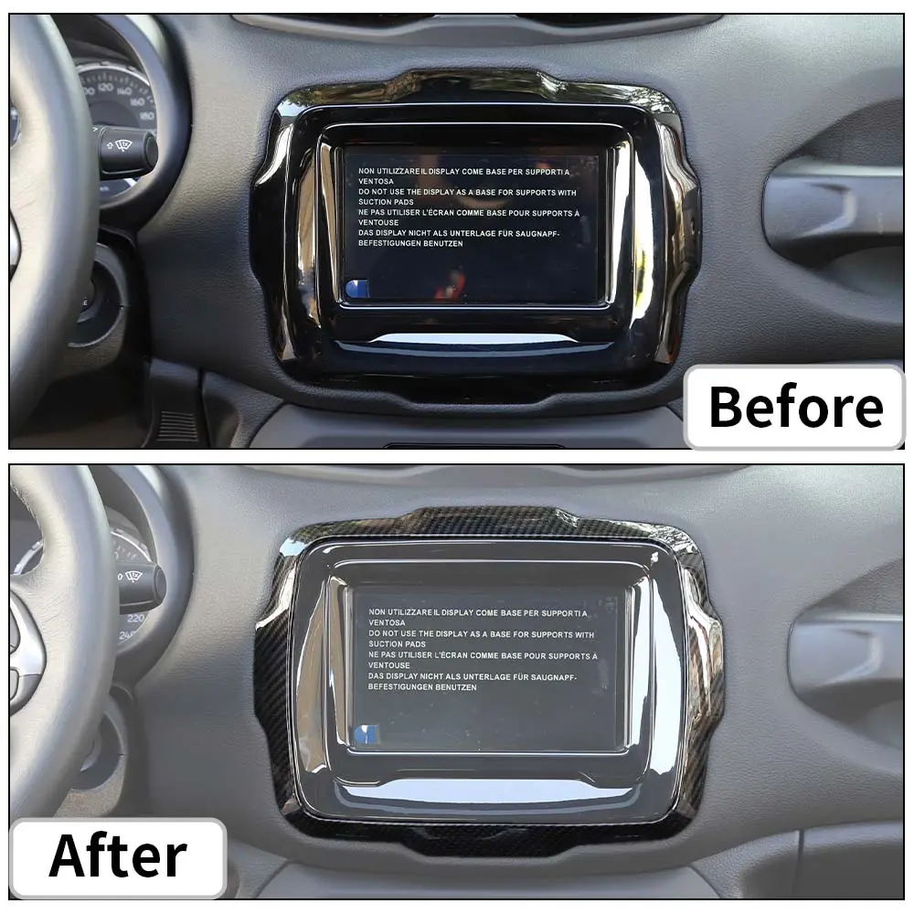 For 2018+ Jeep Renegade Center Console LED Screen Frame Decor Trim - Image 2