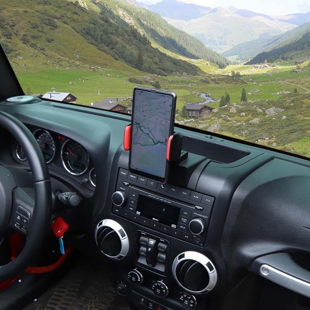 For 2012-2018 Jeep Wrangler JK Cell Phone Holder Mount Bracket Dashboard Windshield - Image 5
