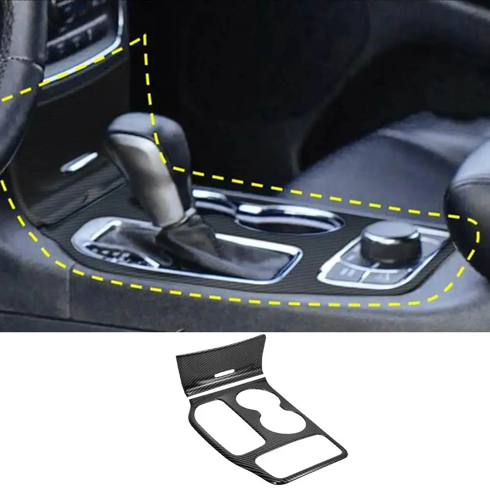 For 2016-2021 Jeep Grand Cherokee WK2 Center Gear Shift Panel Cover Trim Soft Carbon Fiber