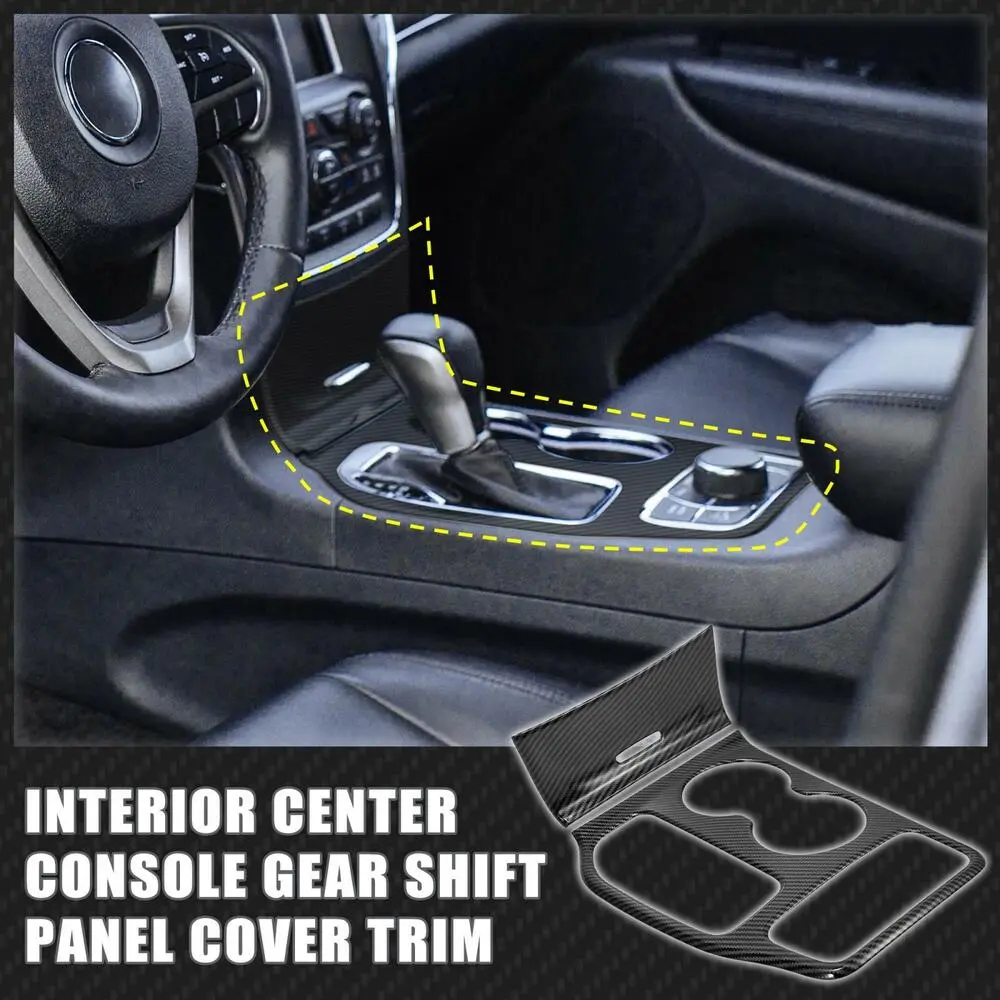 For 2016-2021 Jeep Grand Cherokee WK2 Center Gear Shift Panel Cover Trim Soft Carbon Fiber - Image 2