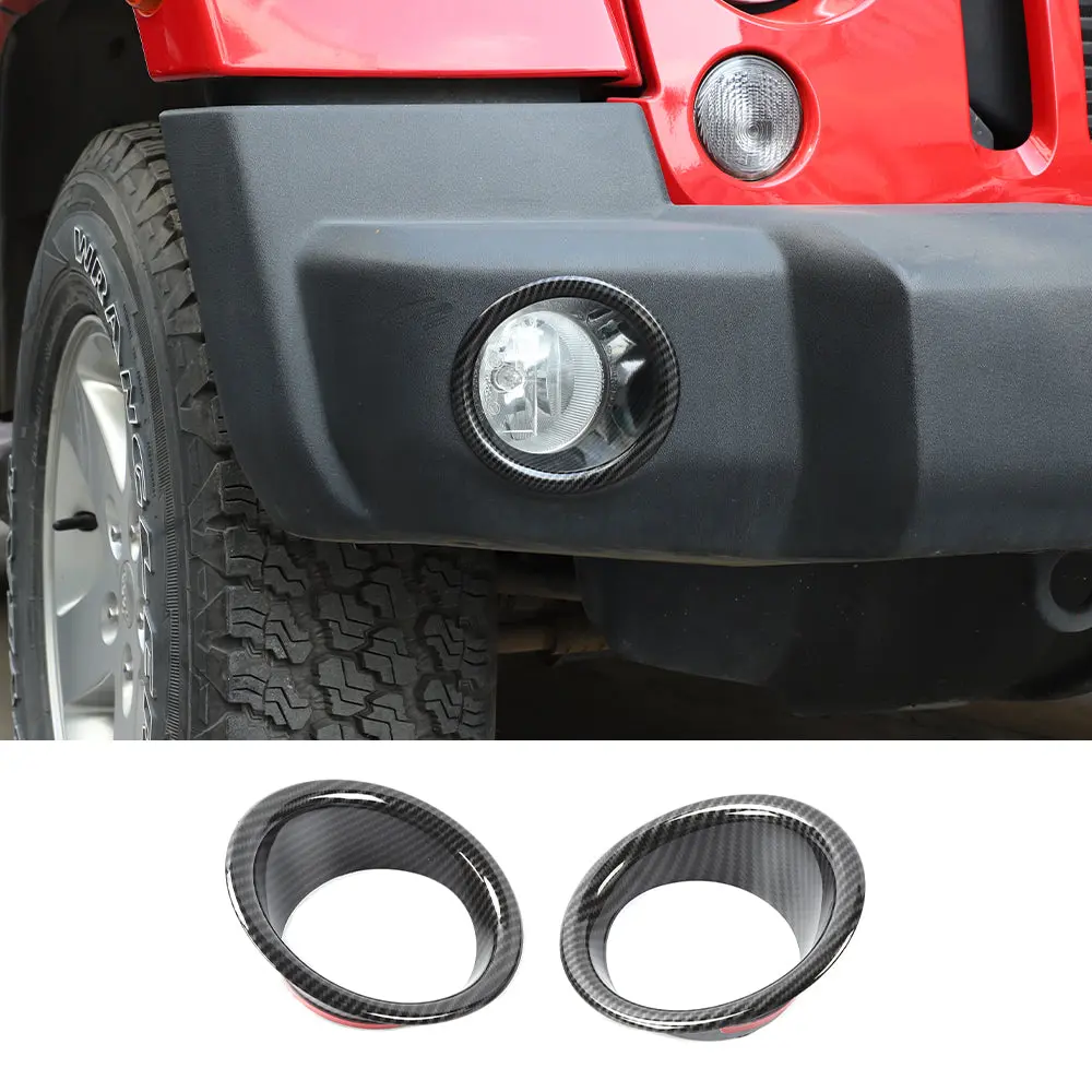 For 2007-2018 Jeep Wrangler JK JKU Front Bumper Fog Light Lamp Bezels Trim