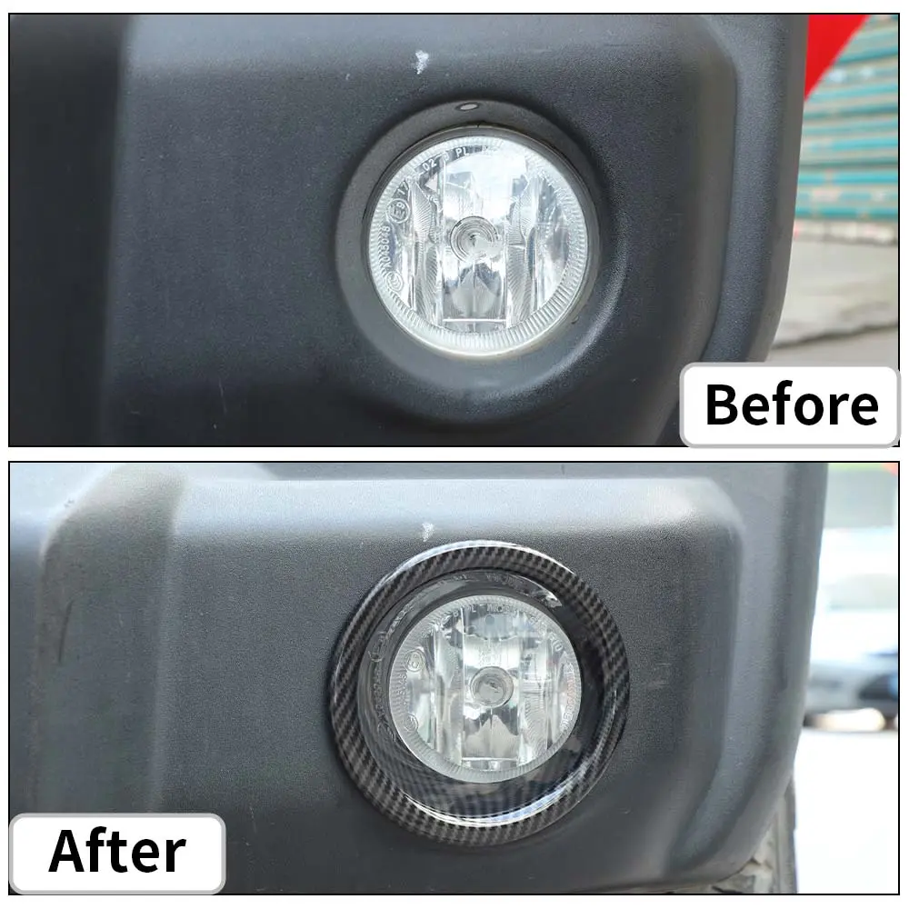 For 2007-2018 Jeep Wrangler JK JKU Front Bumper Fog Light Lamp Bezels Trim - Image 2