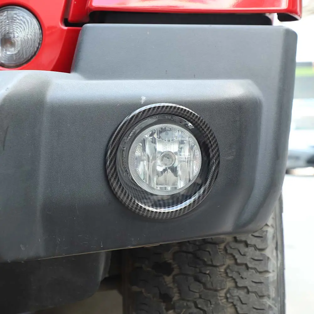 For 2007-2018 Jeep Wrangler JK JKU Front Bumper Fog Light Lamp Bezels Trim - Image 4