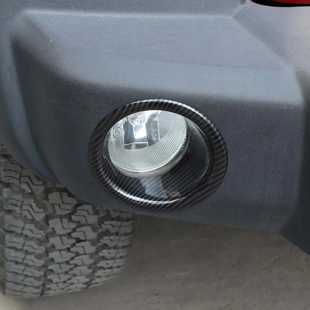 For 2007-2018 Jeep Wrangler JK JKU Front Bumper Fog Light Lamp Bezels Trim - Image 5