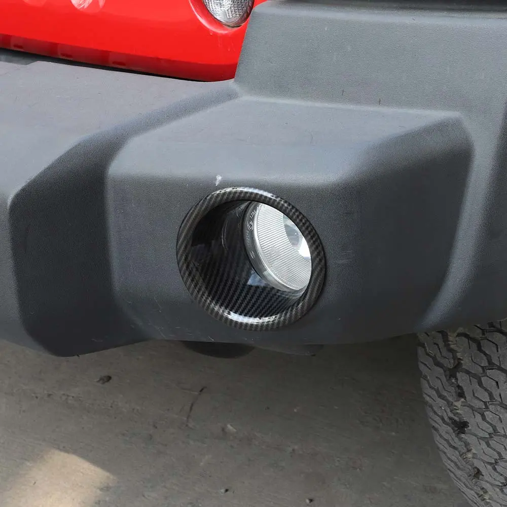 For 2007-2018 Jeep Wrangler JK JKU Front Bumper Fog Light Lamp Bezels Trim - Image 6