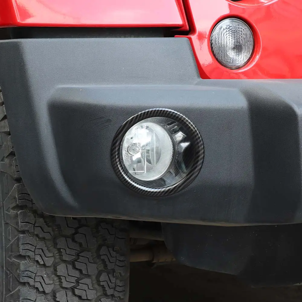 For 2007-2018 Jeep Wrangler JK JKU Front Bumper Fog Light Lamp Bezels Trim - Image 8