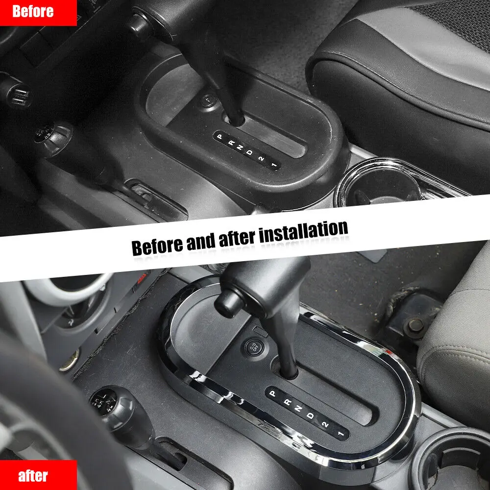For 2007-2010 Jeep Wrangler JK Gear Shift Trim & Front Water Cup Holder Cover - Image 3