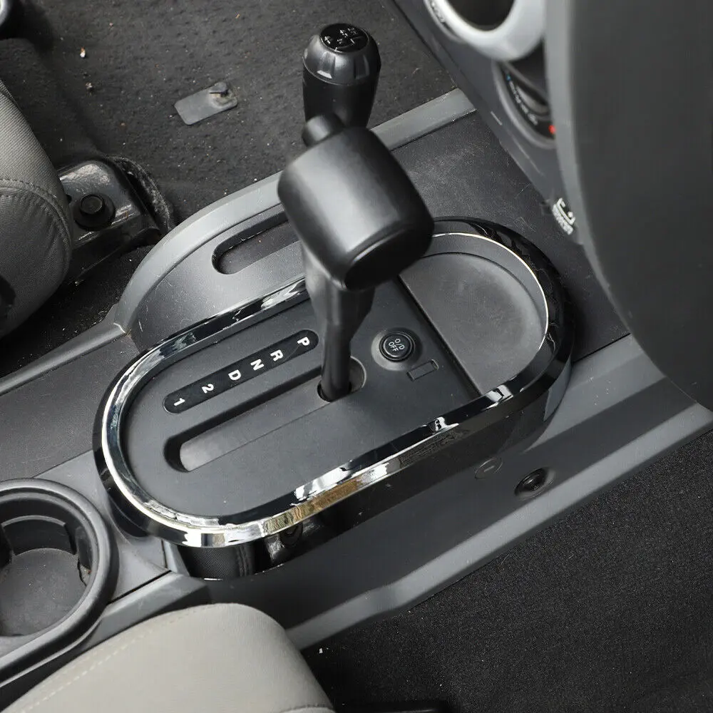 For 2007-2010 Jeep Wrangler JK Gear Shift Trim & Front Water Cup Holder Cover - Image 4