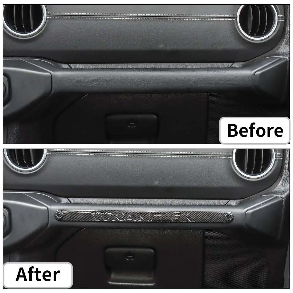 For 2018–2023 Jeep Wrangler JL, JLU & Gladiator JT Co-Pilot Grab Handle Trim Strip – Dashboard Accent Cover - Image 2