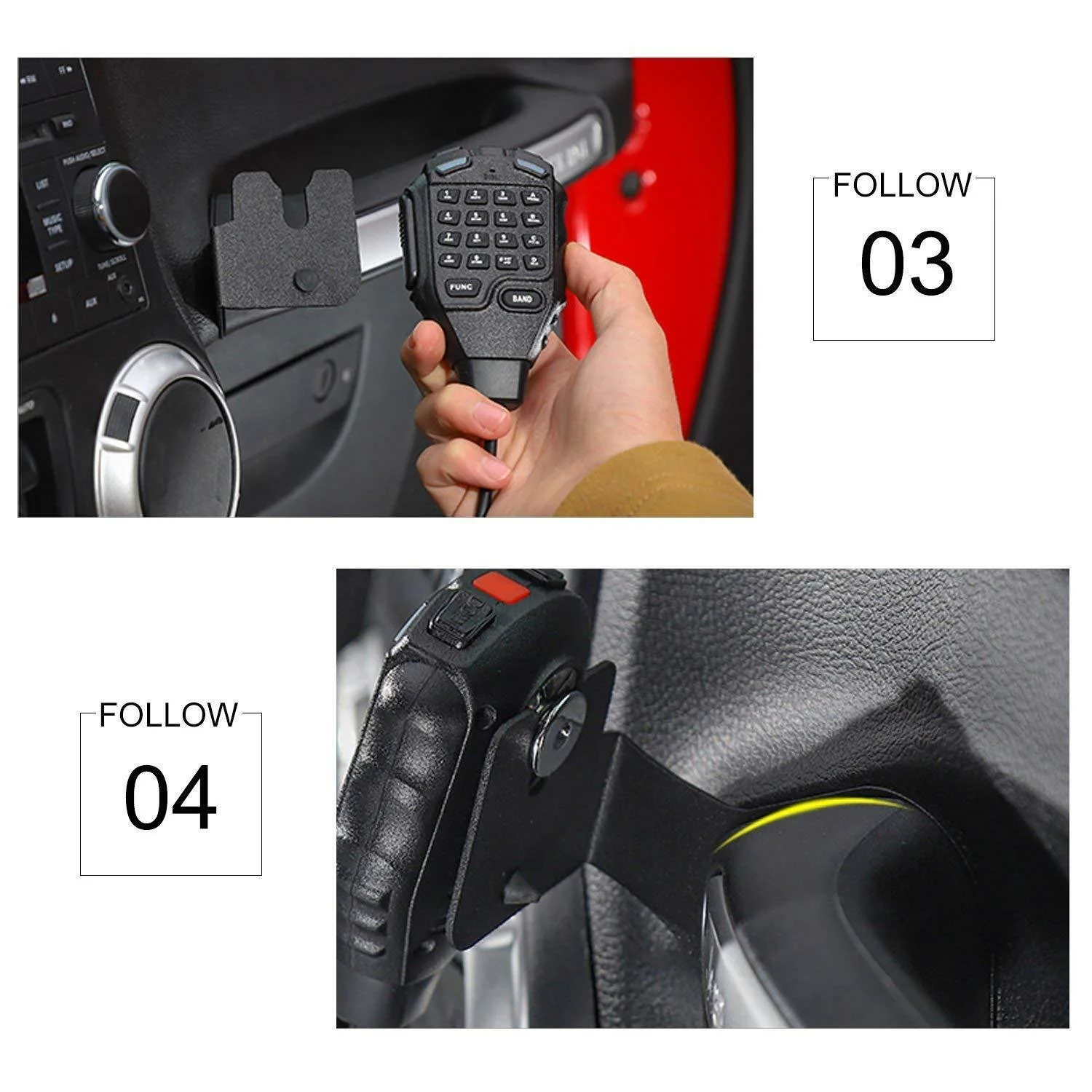 For 2011-2018 Jeep Wrangler JK JKU Co-pilot Side Radio Microphone Mounting Holder Mount - Image 4