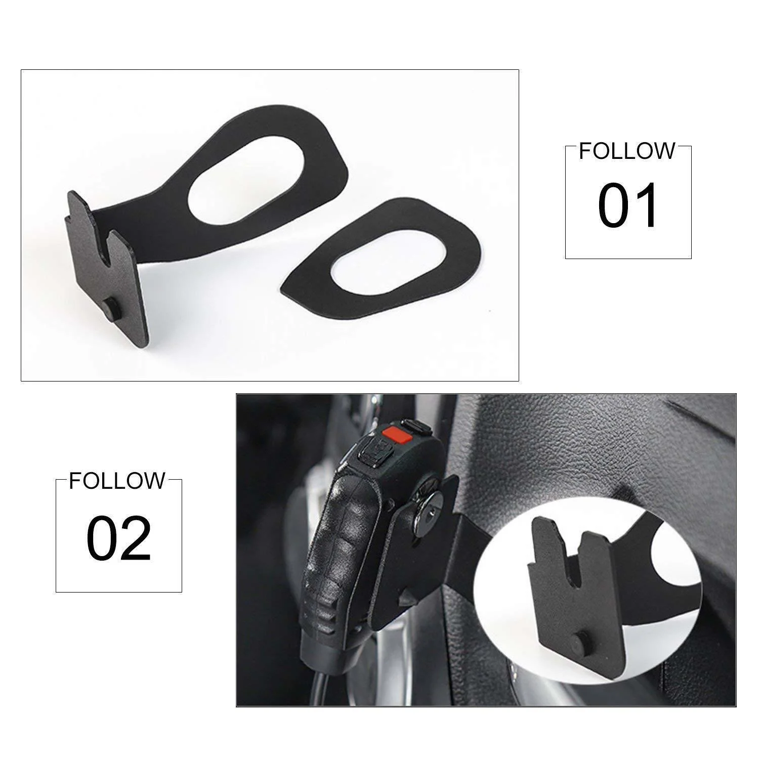 For 2011-2018 Jeep Wrangler JK JKU Co-pilot Side Radio Microphone Mounting Holder Mount - Image 5