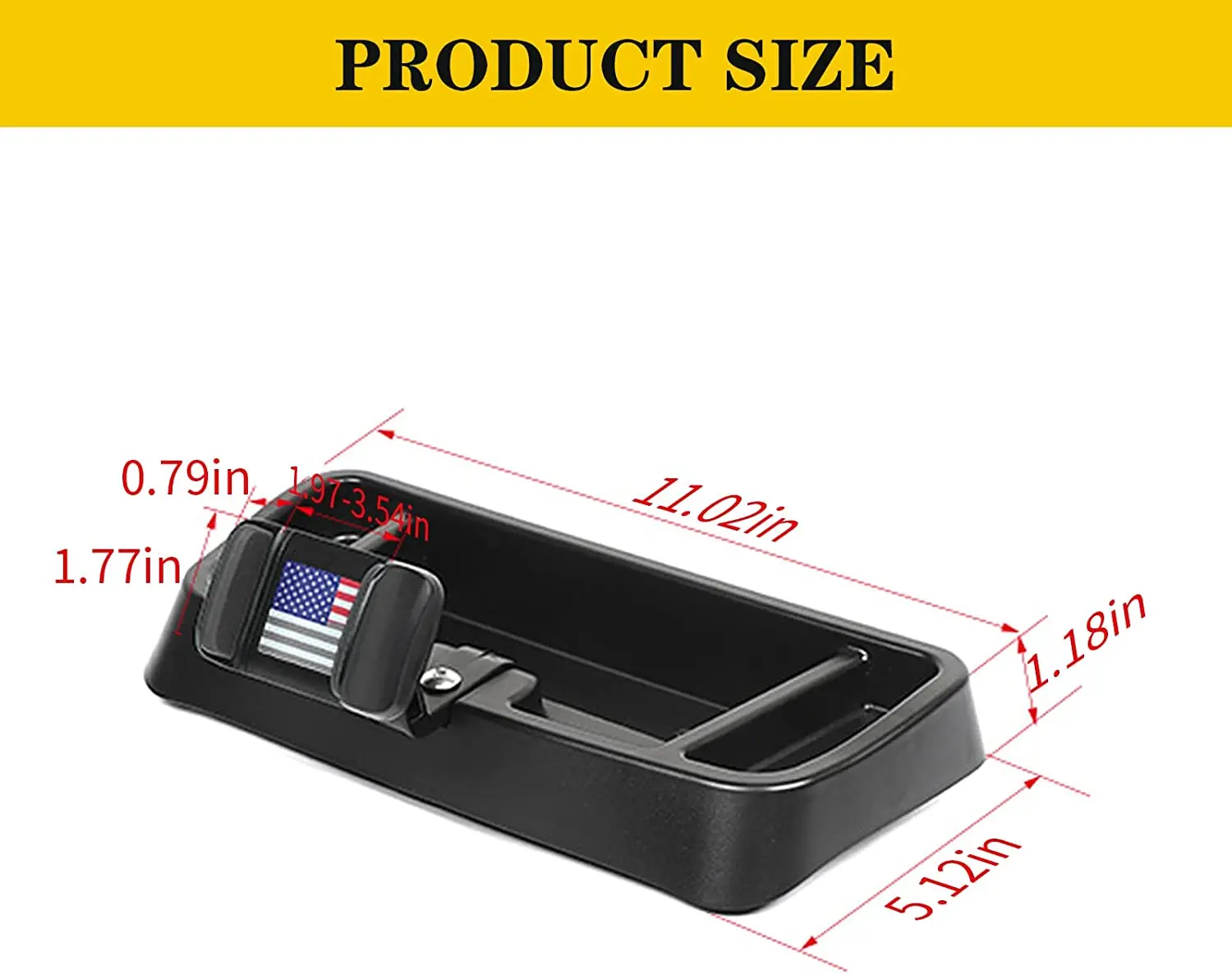 For 1997-2006 Jeep Wrangler TJ Dashboard Tray Mount Cell Phone Holder Storage Box Organizer, American Flag - Image 7