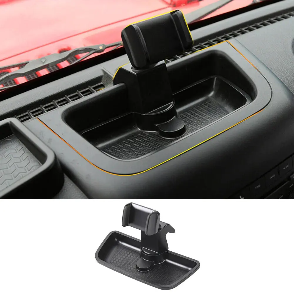 For 2012-2018 Jeep Wrangler JK JKU Dash Tray Storage Box With Phone Holder