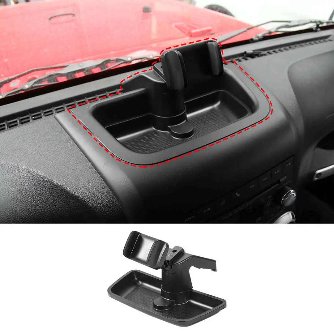 For 2012-2018 Jeep Wrangler JK JKU Dash Tray Storage Box With Phone Holder - Image 13